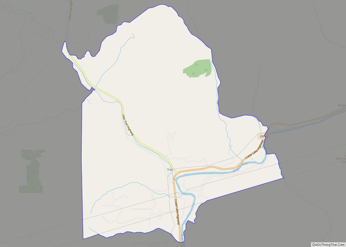 Map of Trail CDP, Oregon