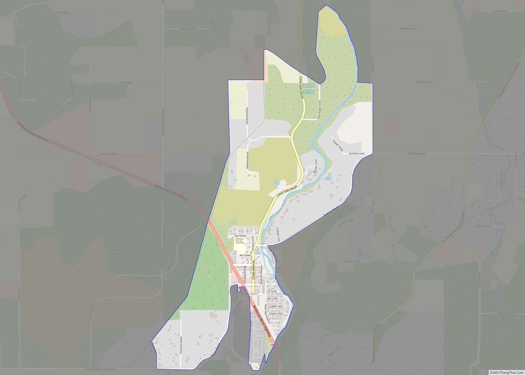 Map of Tumalo CDP