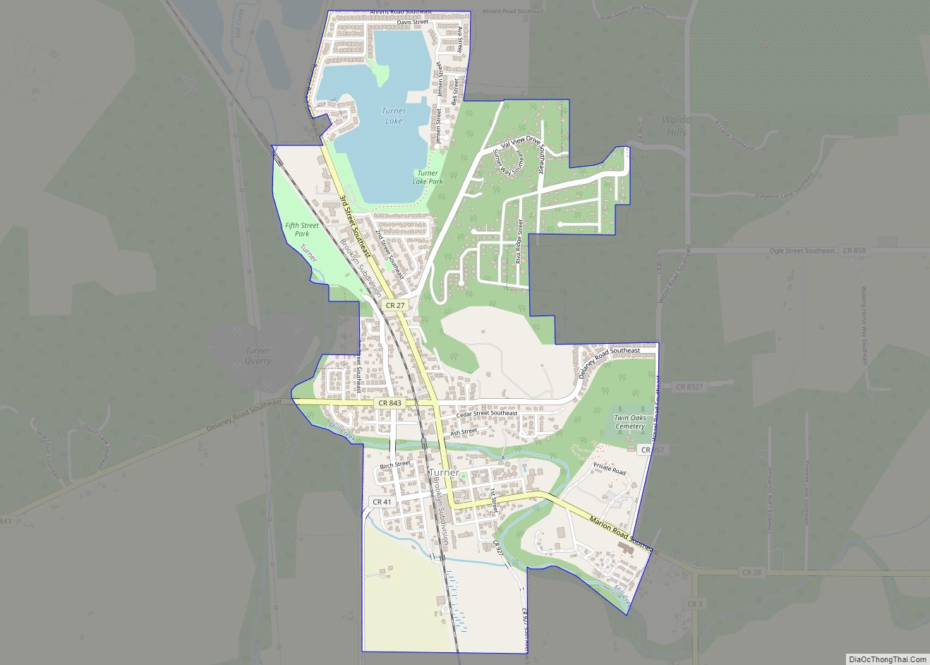 Map of Turner city, Oregon