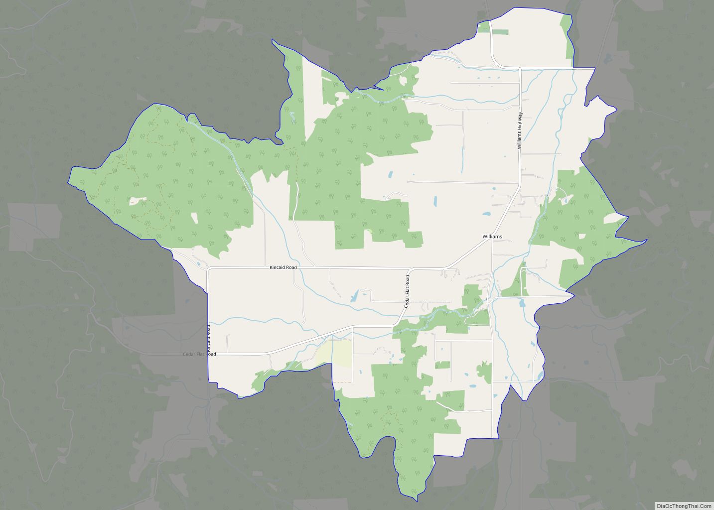 Map of Williams CDP, Oregon