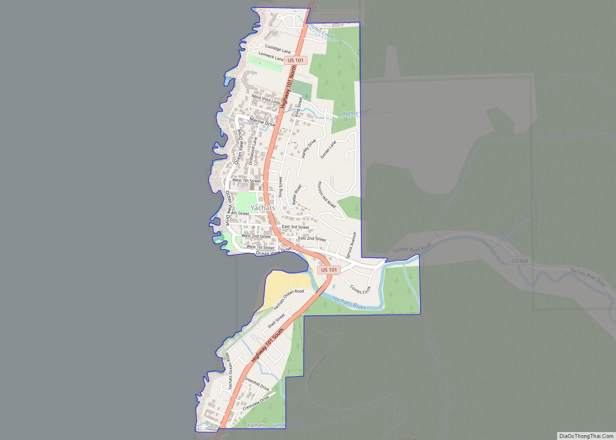 Map of Yachats city