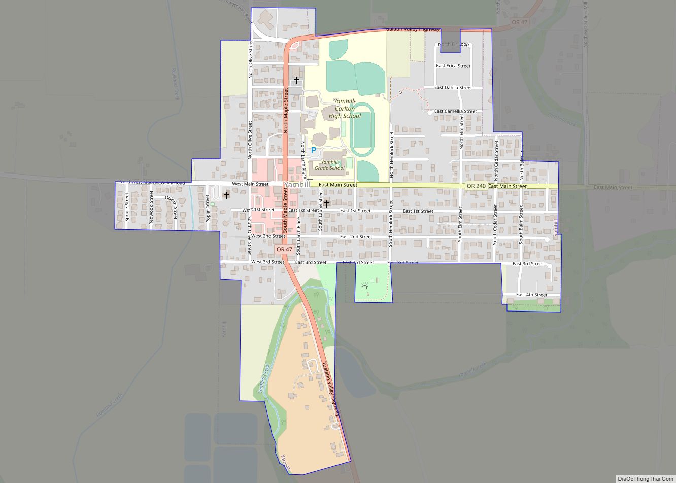 Map of Yamhill city