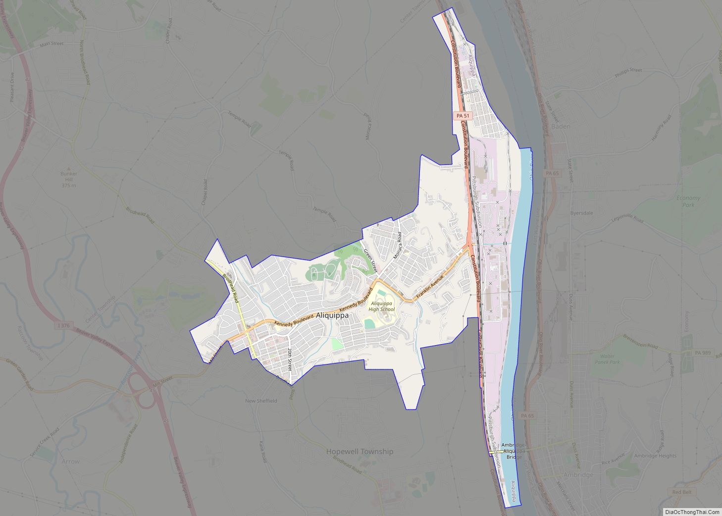 Map of Aliquippa city