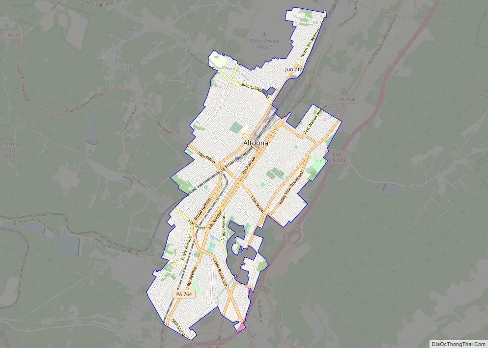 Map of Altoona city, Pennsylvania