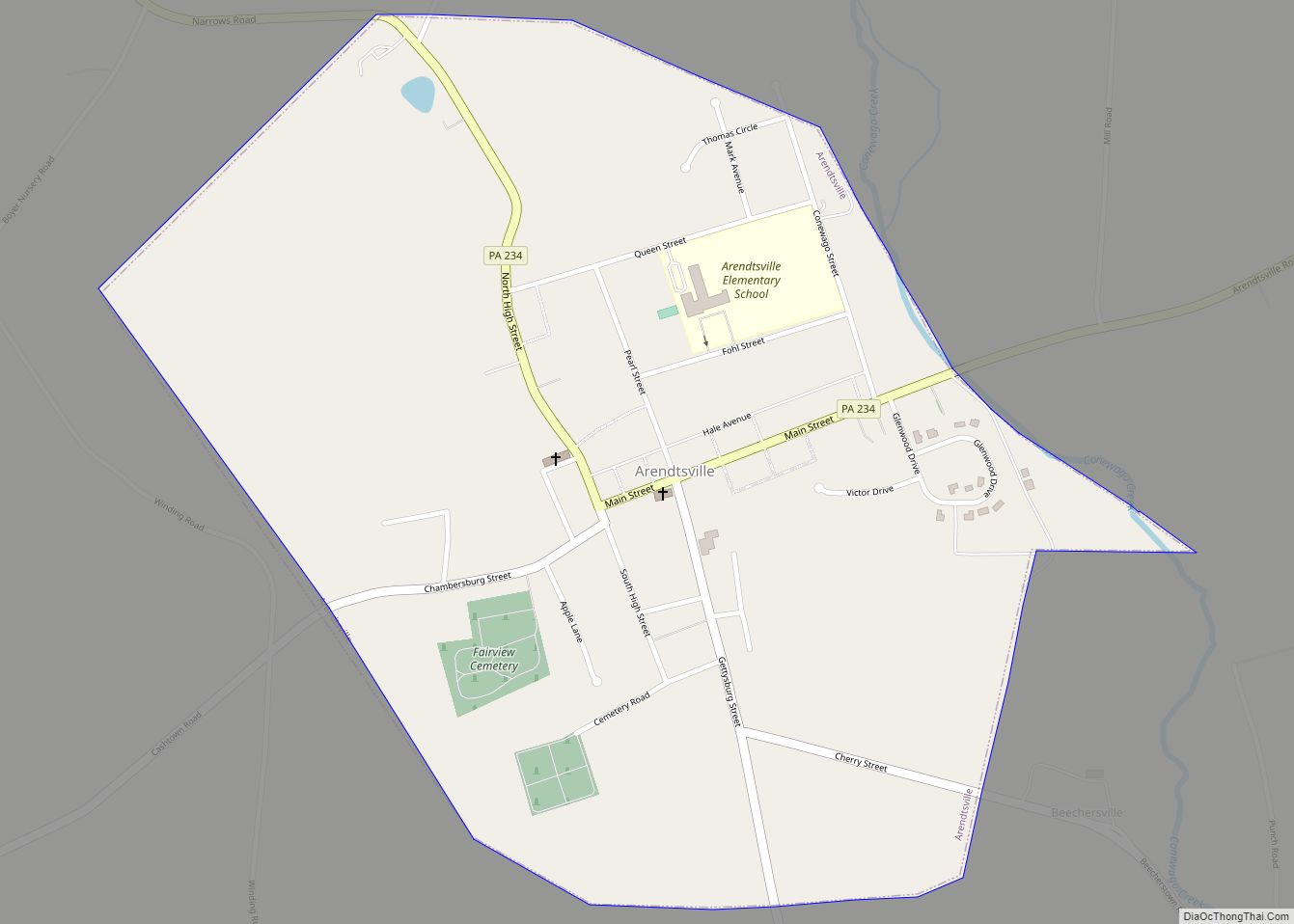 Map of Arendtsville borough