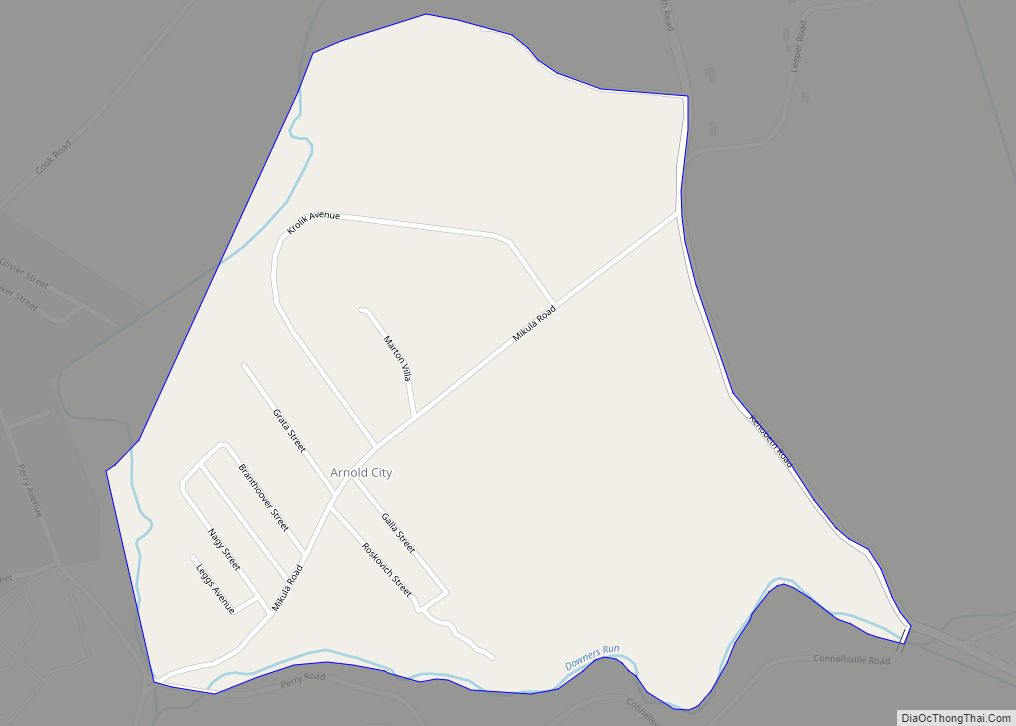 Map of Arnold City CDP