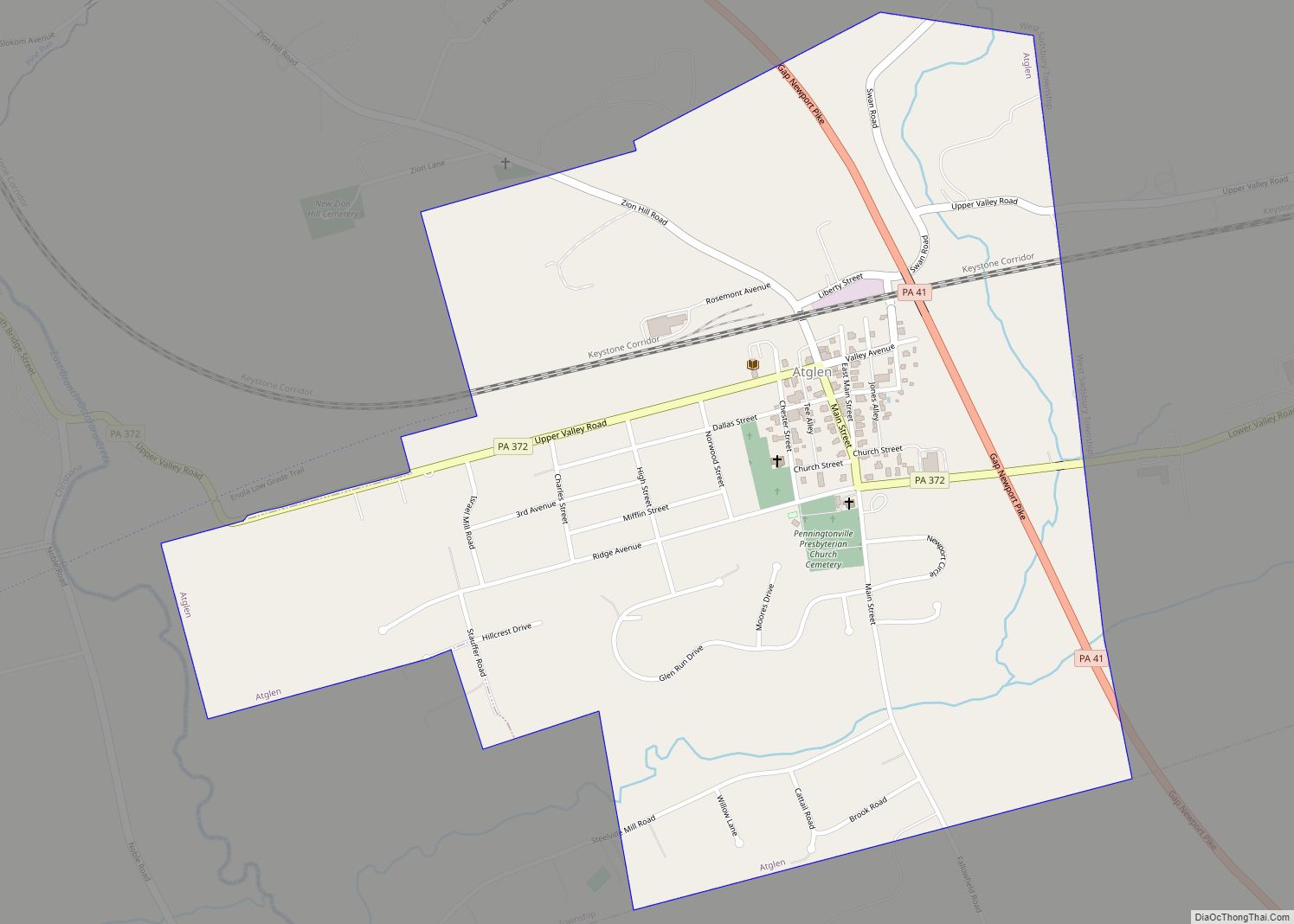 Map of Atglen borough