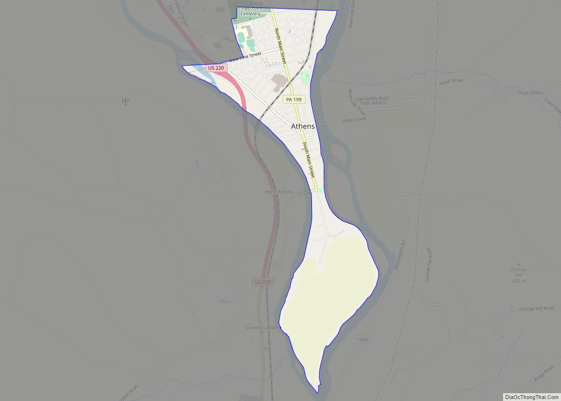 Map of Athens borough, Pennsylvania