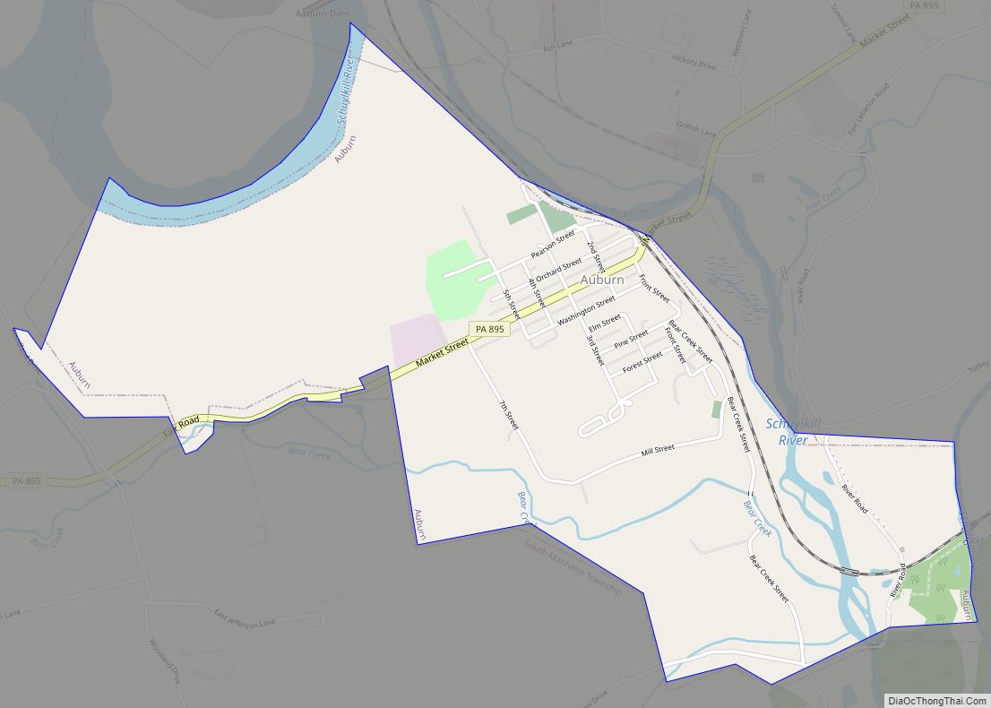 Map of Auburn borough, Pennsylvania