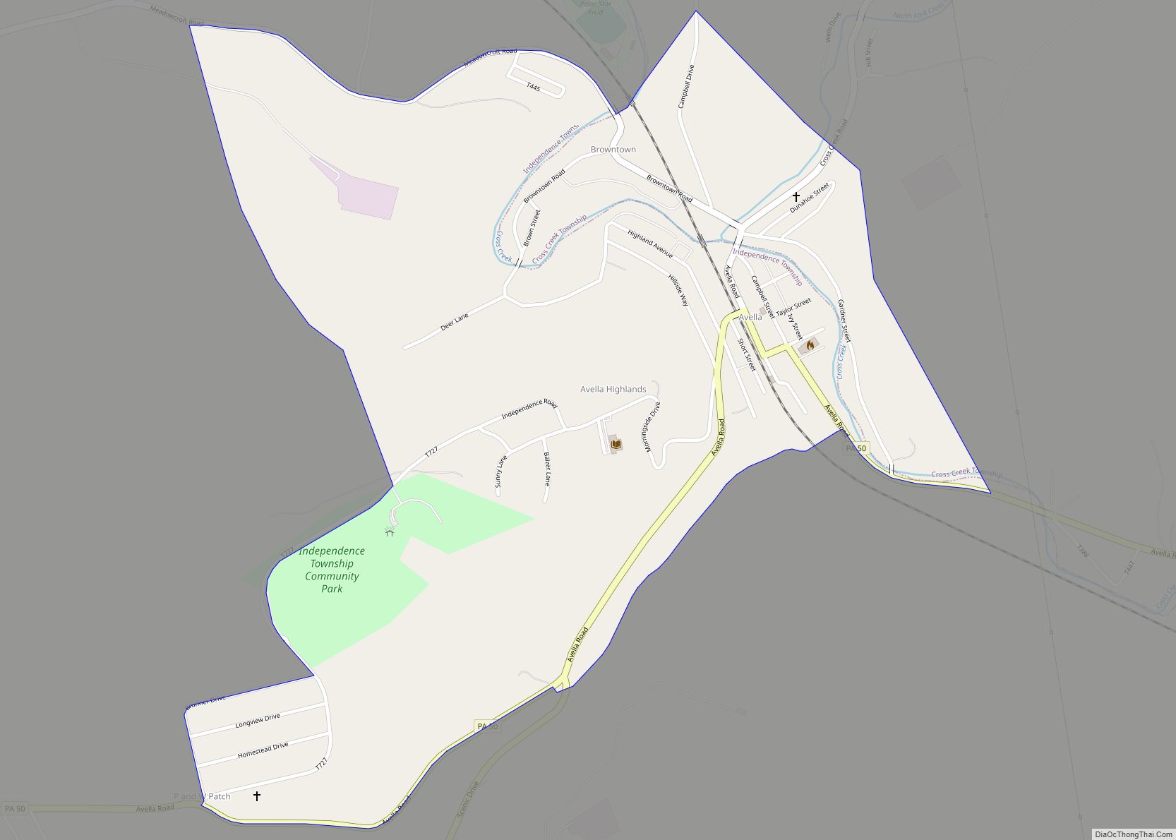 Map of Avella CDP