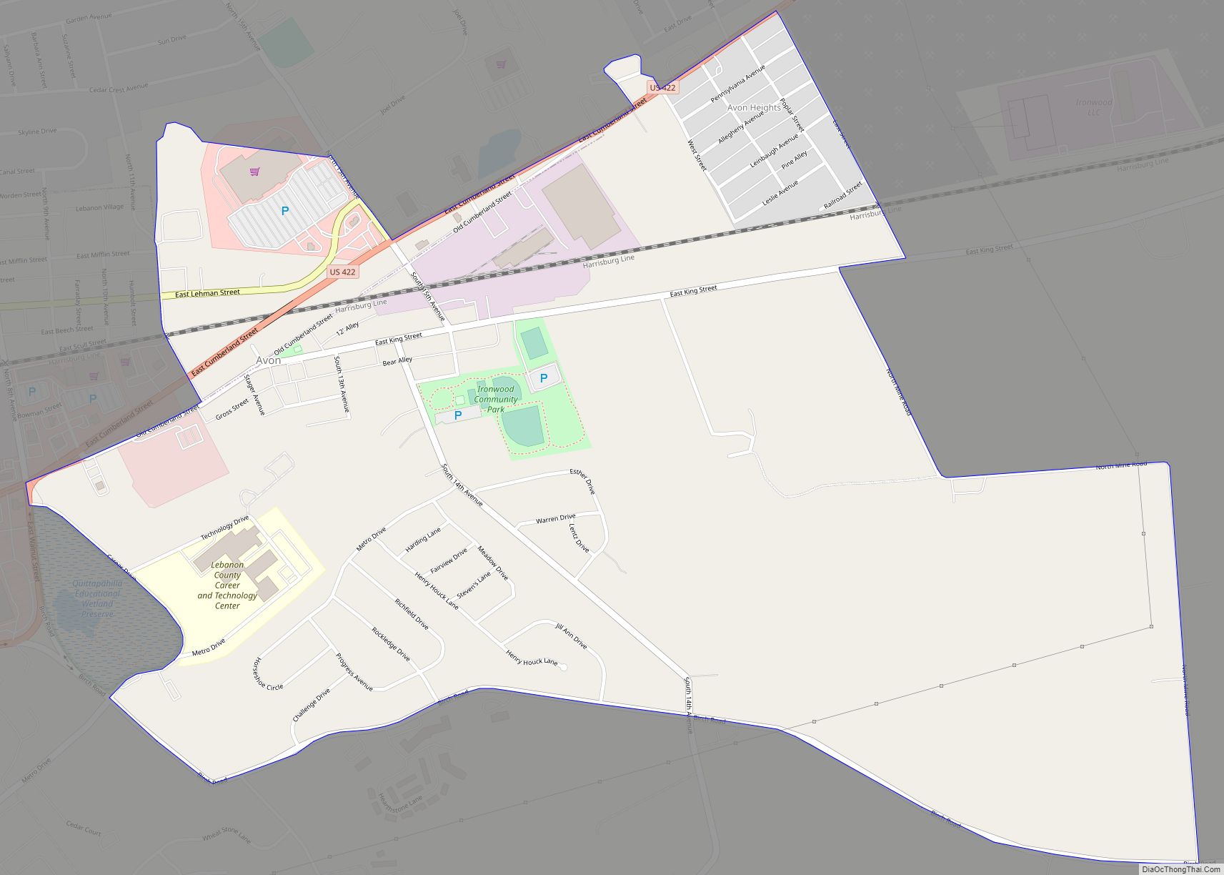 Map of Avon CDP, Pennsylvania