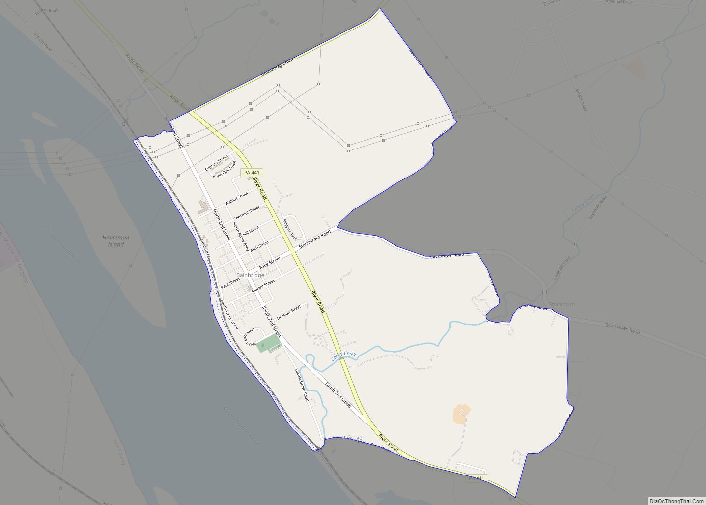 Map of Bainbridge CDP, Pennsylvania