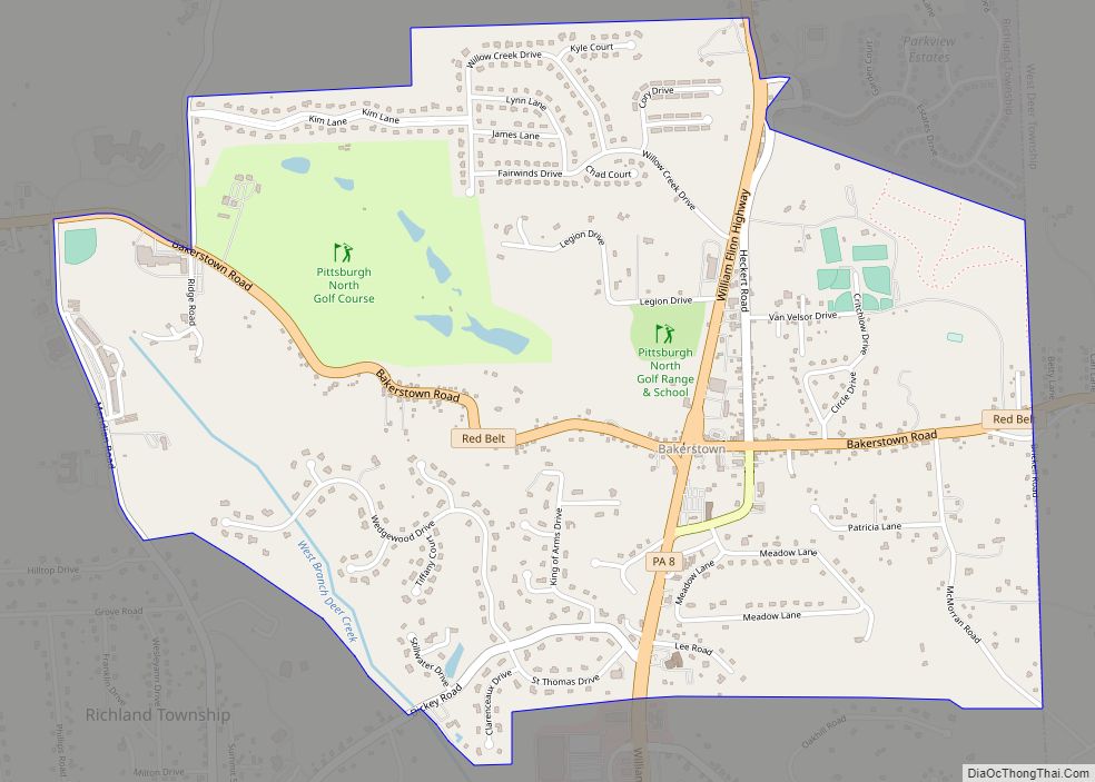 Map of Bakerstown CDP