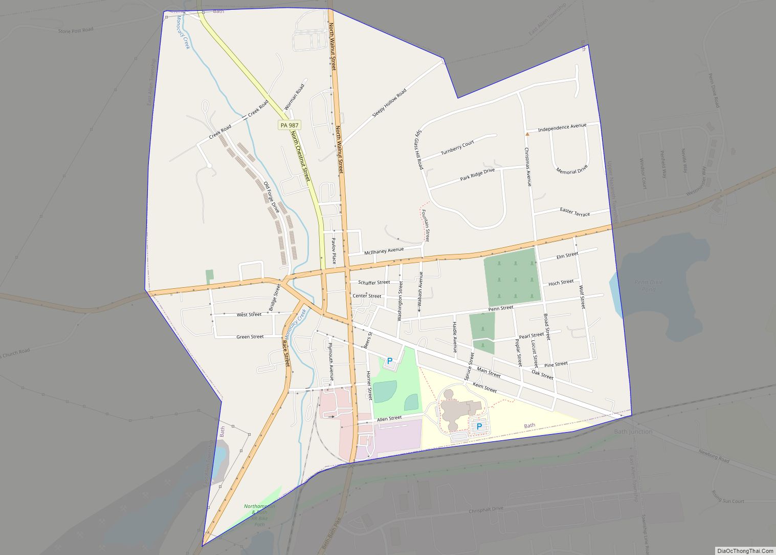 Map of Bath borough, Pennsylvania