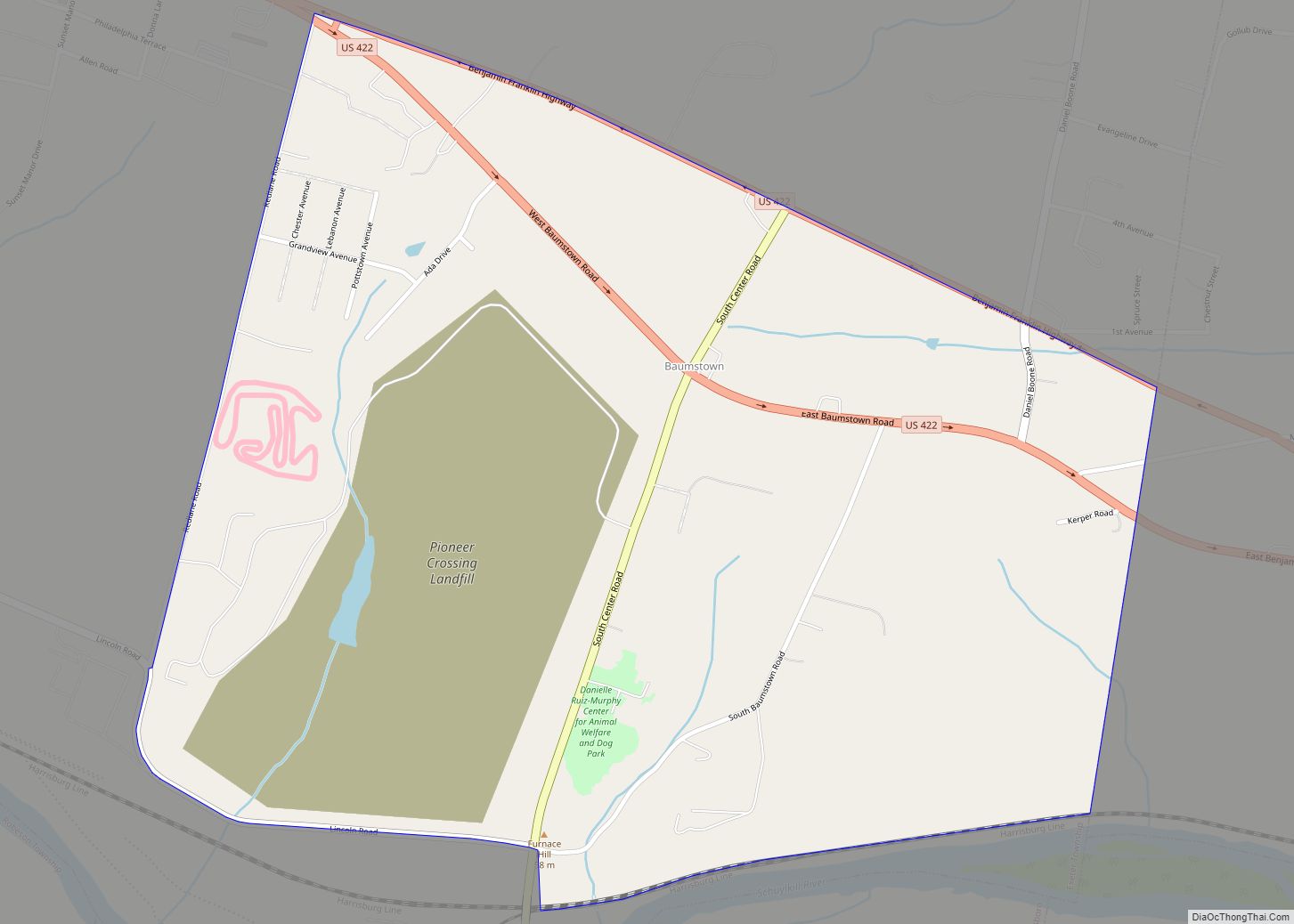 Map of Baumstown CDP