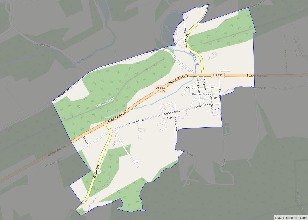 Map of Beaver Springs CDP