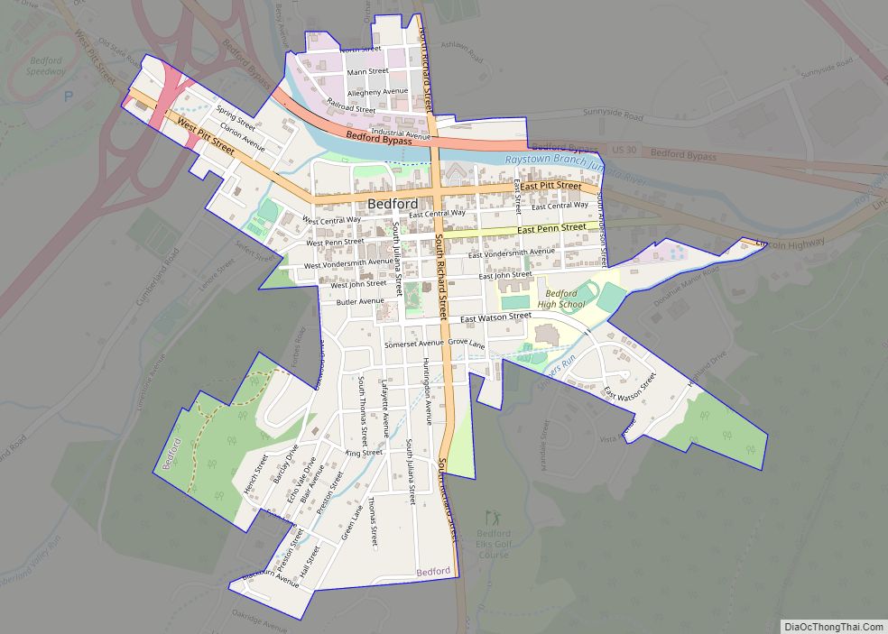 Map of Bedford borough, Pennsylvania