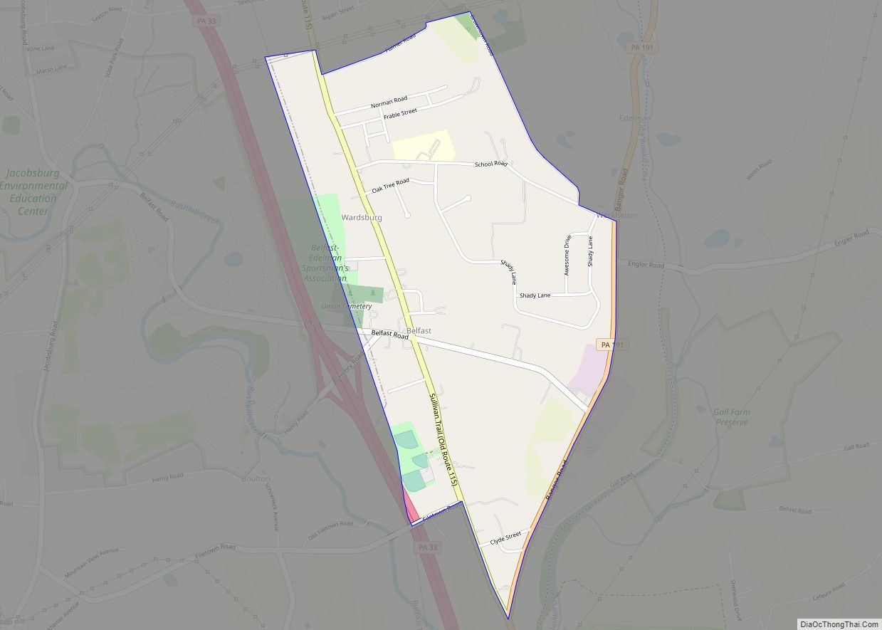 Map of Belfast CDP, Pennsylvania