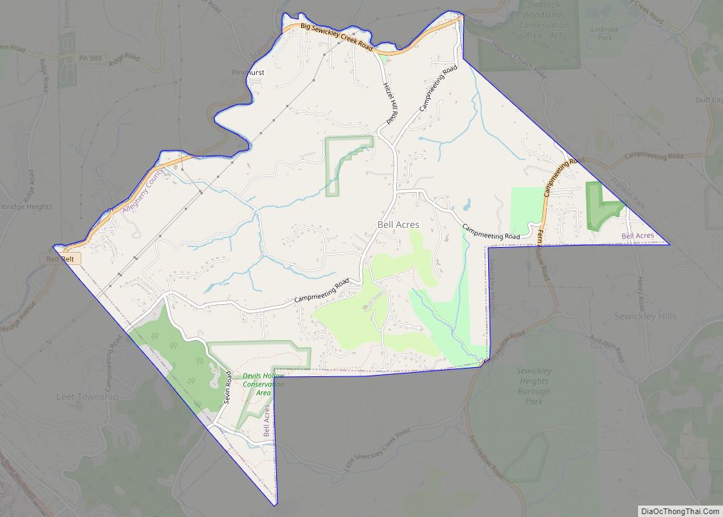 Map of Bell Acres borough