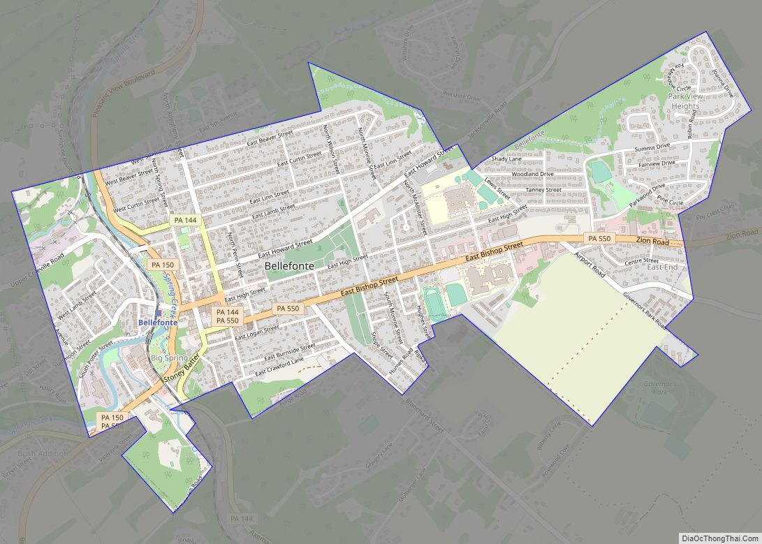 Map of Bellefonte borough, Pennsylvania