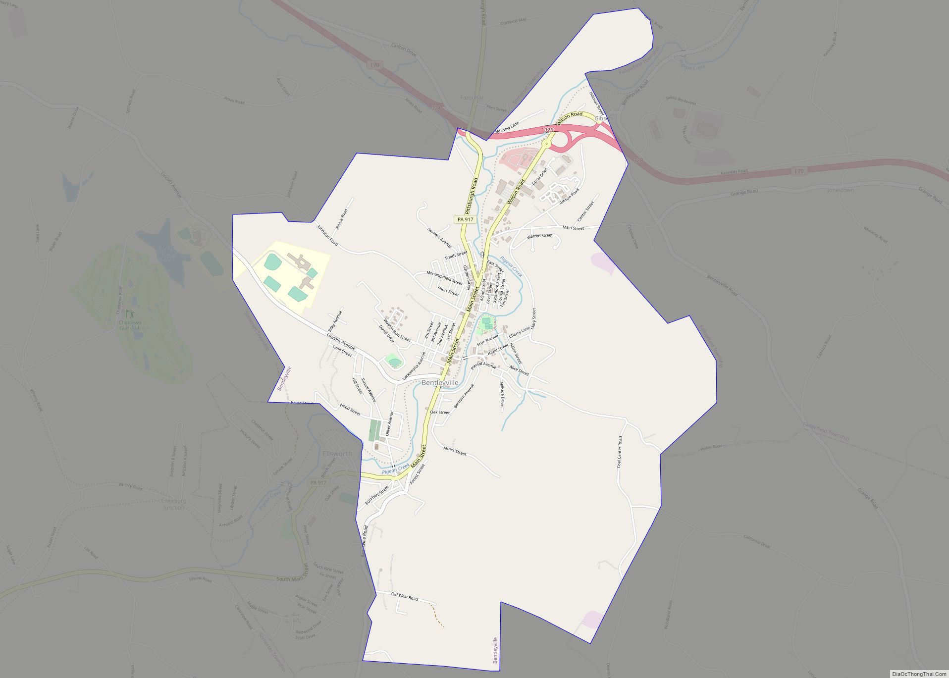 Map of Bentleyville borough, Pennsylvania