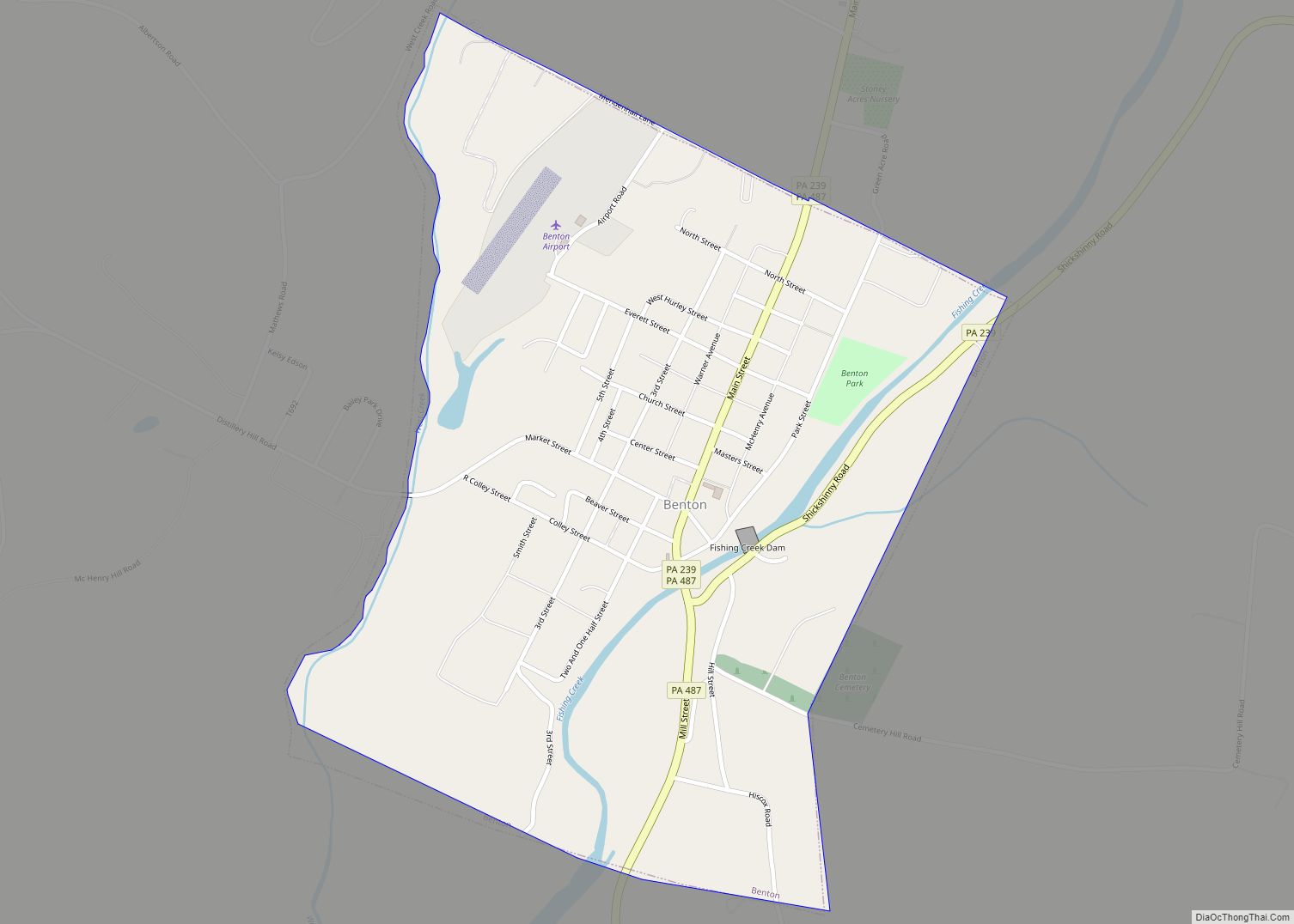 Map of Benton borough, Pennsylvania