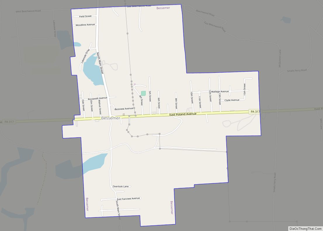 Map of Bessemer borough, Pennsylvania