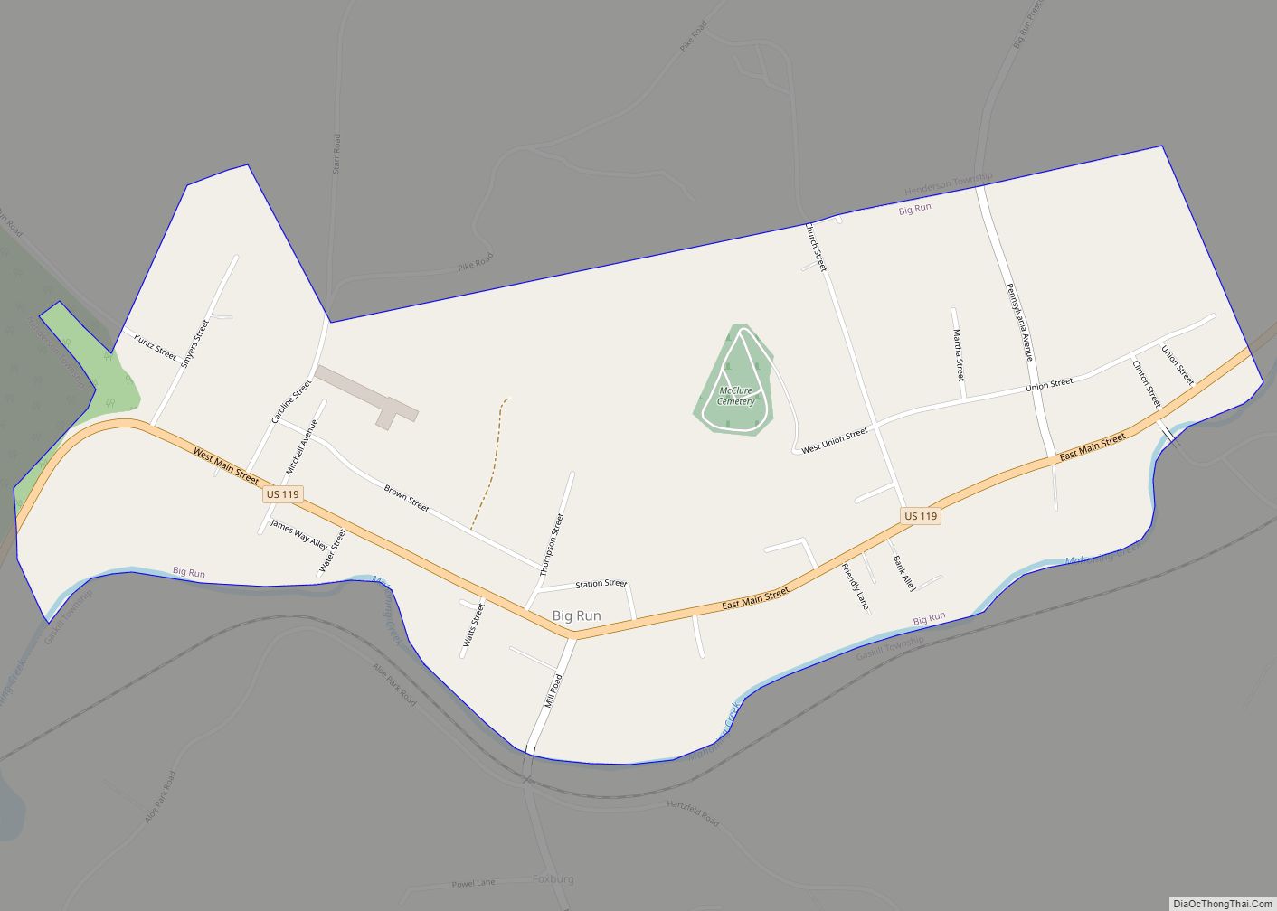 Map of Big Run borough