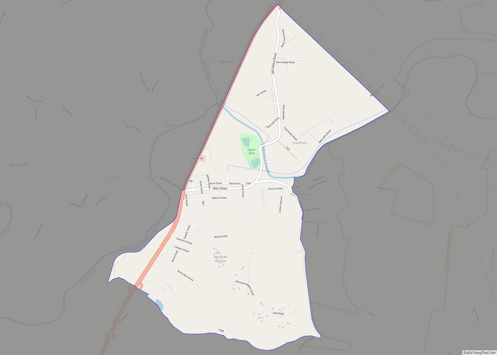 Map of Black Lick CDP