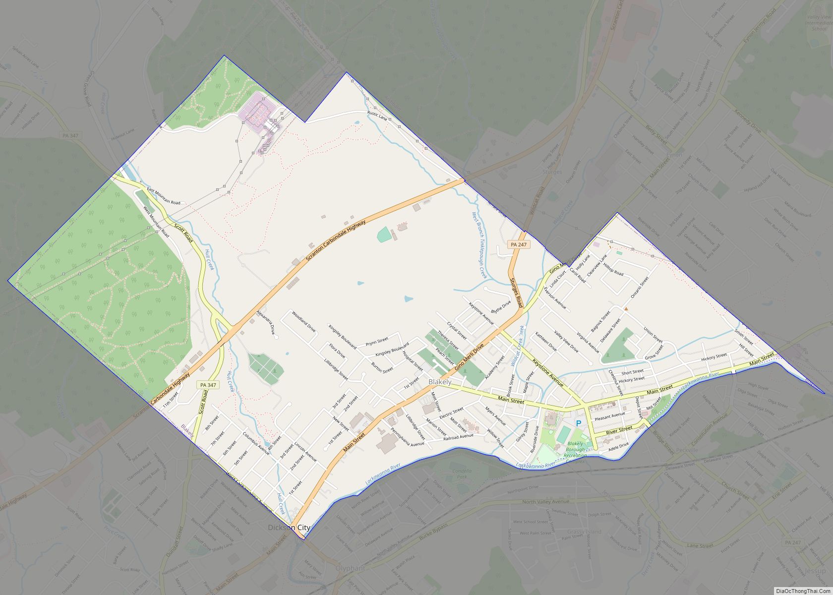 Map of Blakely borough, Pennsylvania