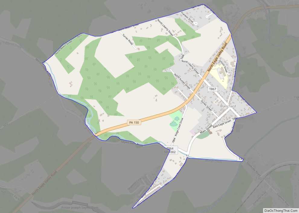 Map of Blanchard CDP, Pennsylvania