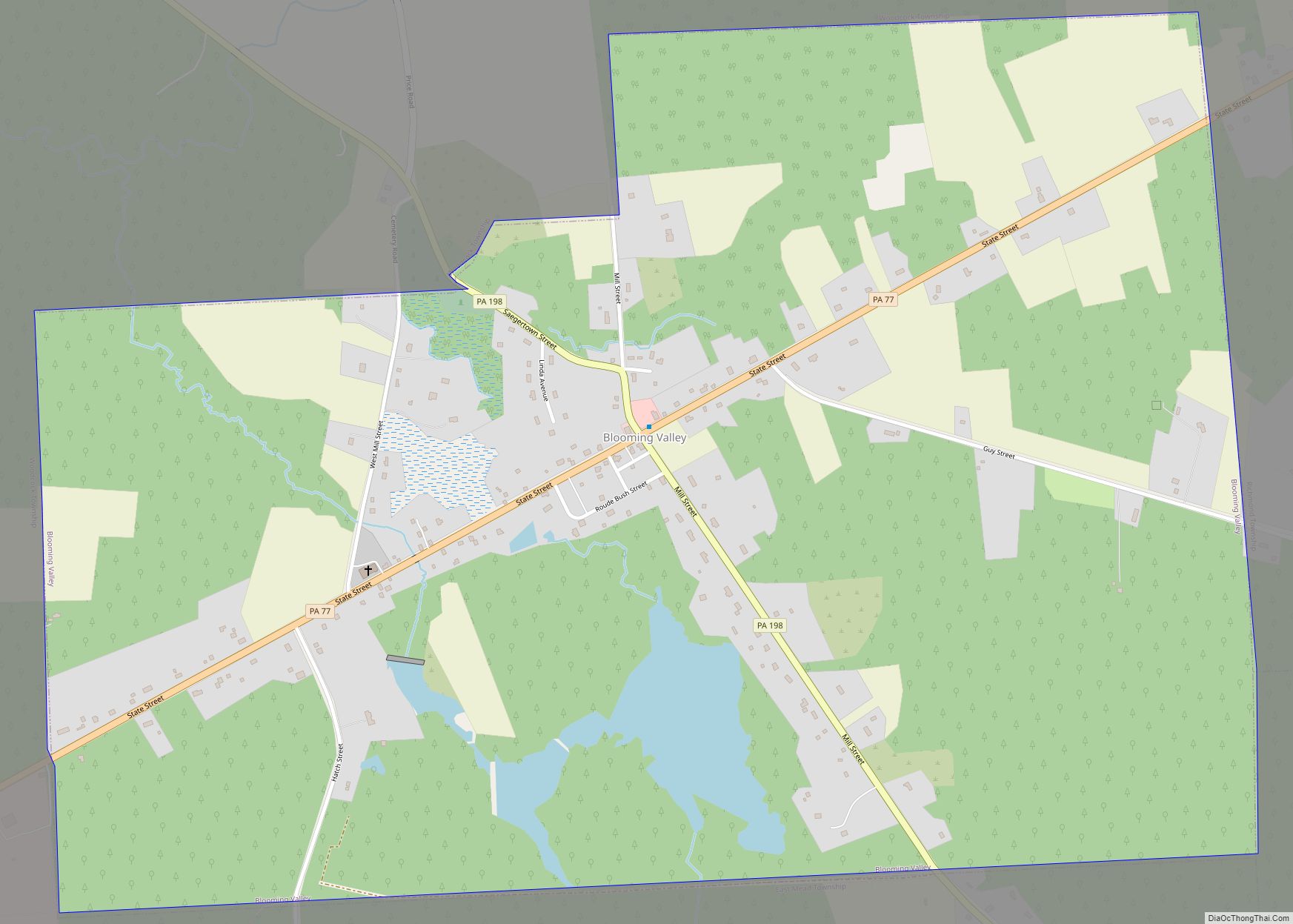 Map of Blooming Valley borough