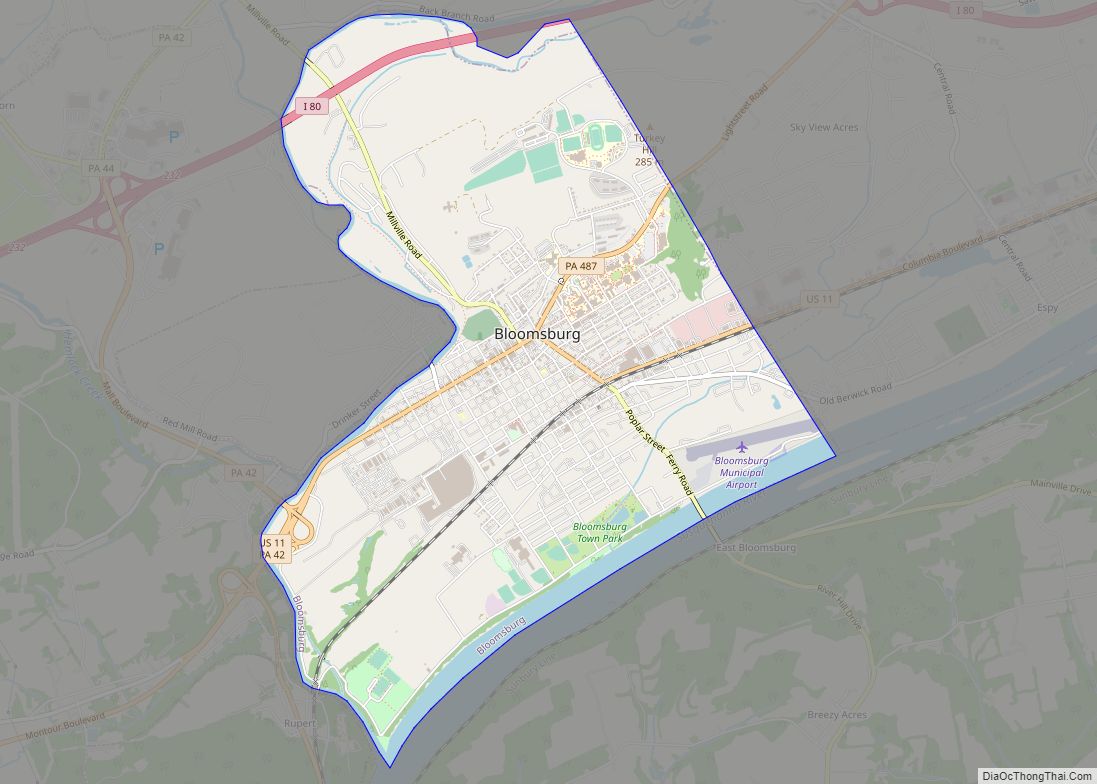 Map of Bloomsburg town