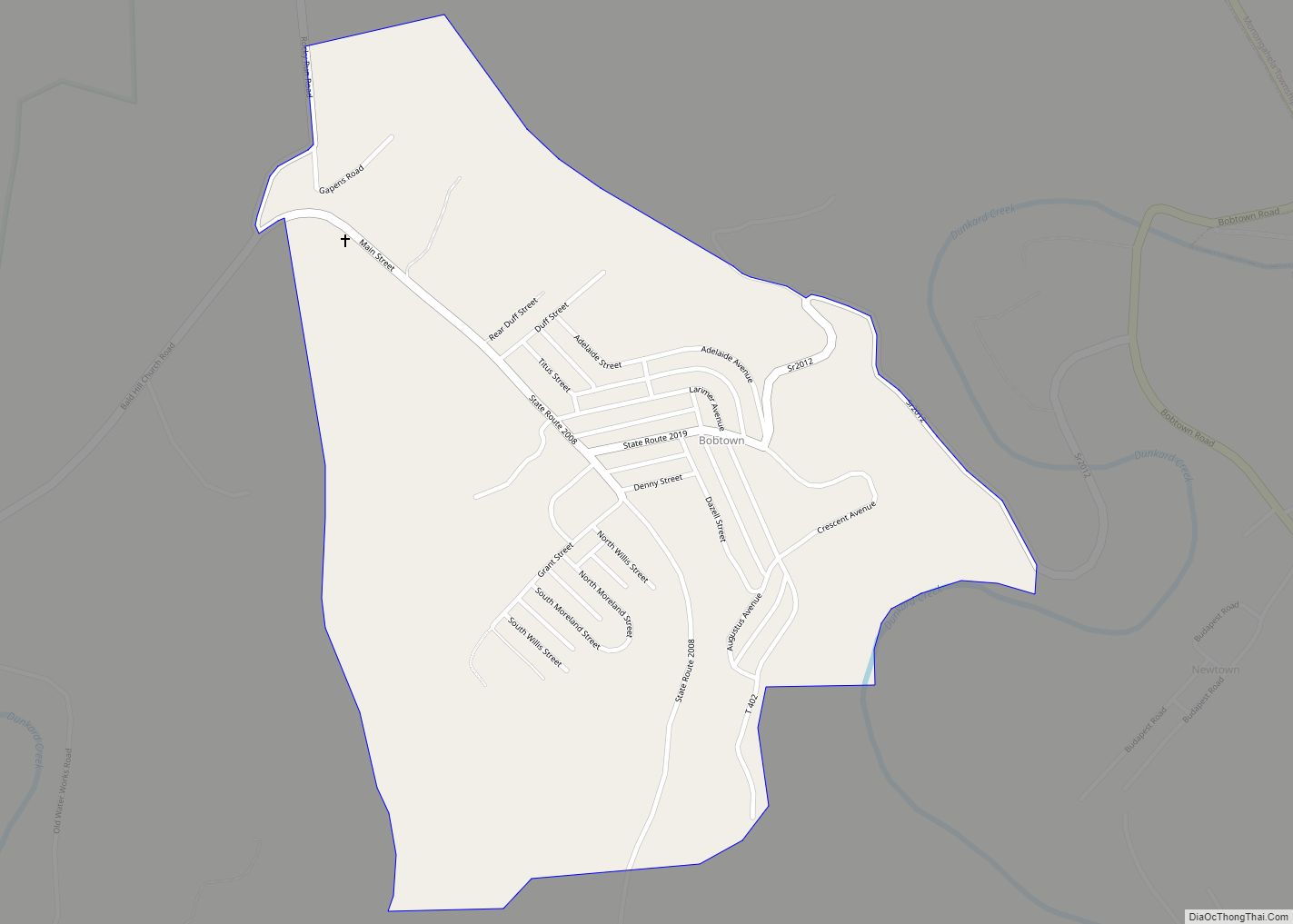 Map of Bobtown CDP, Pennsylvania