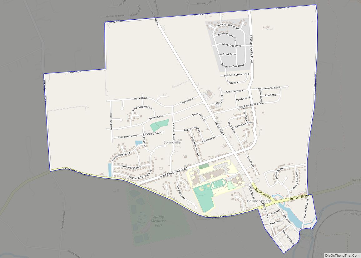 Map of Boiling Springs CDP, Pennsylvania
