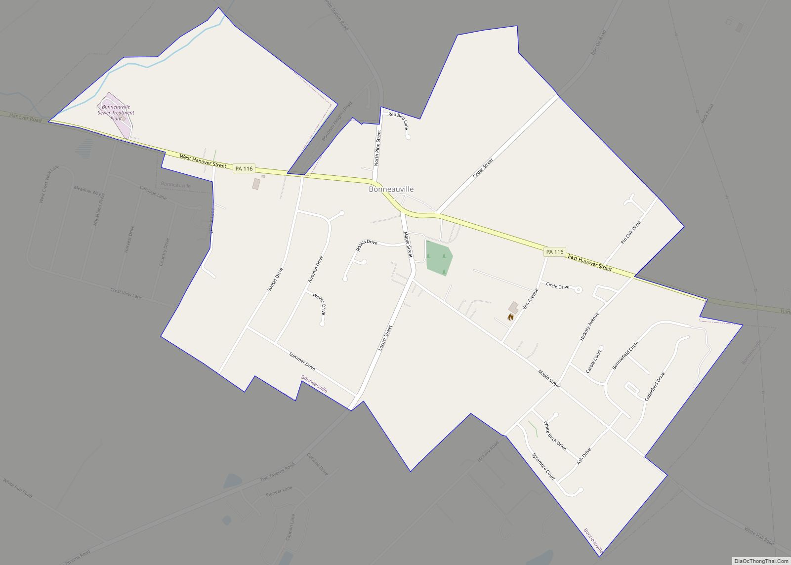 Map of Bonneauville borough