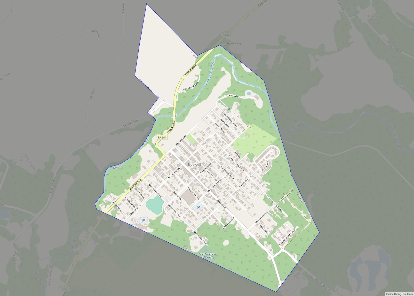 Map of Boswell borough, Pennsylvania