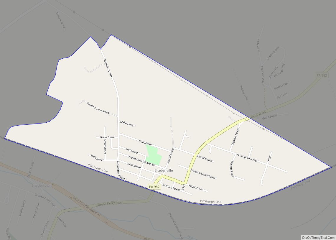 Map of Bradenville CDP