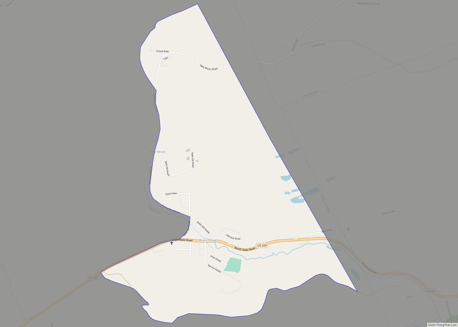 Map of Branchdale CDP