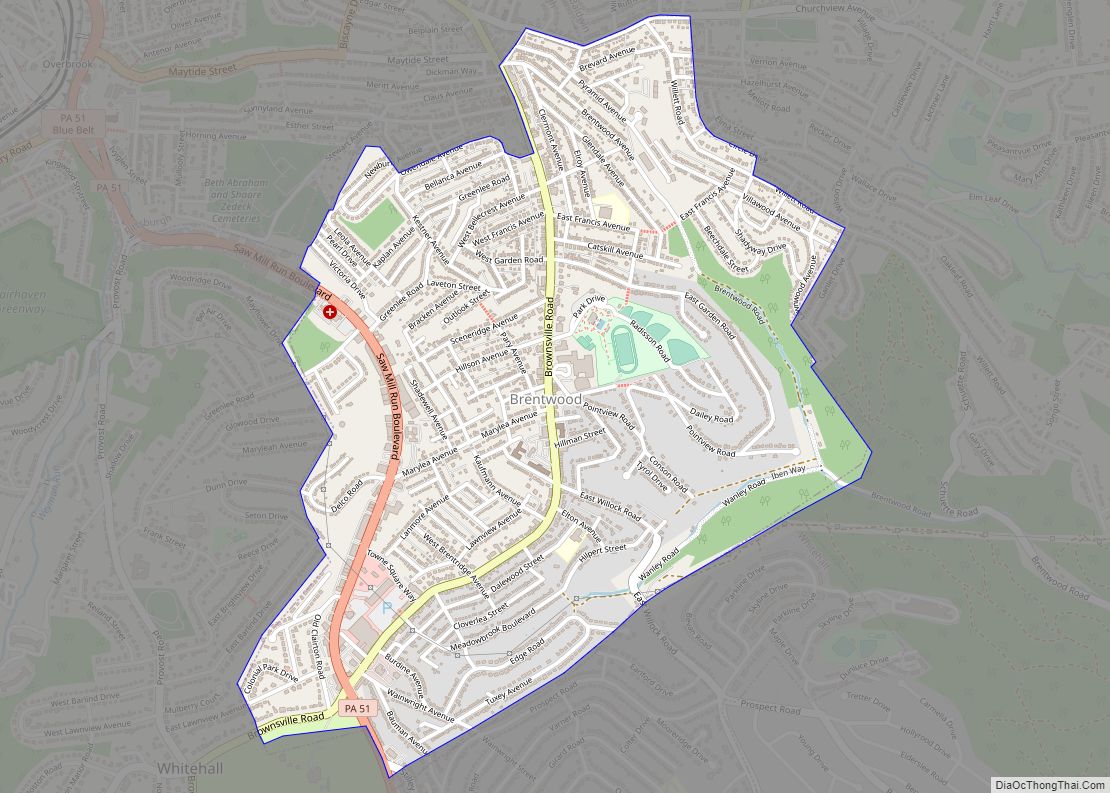 Map of Brentwood borough, Pennsylvania