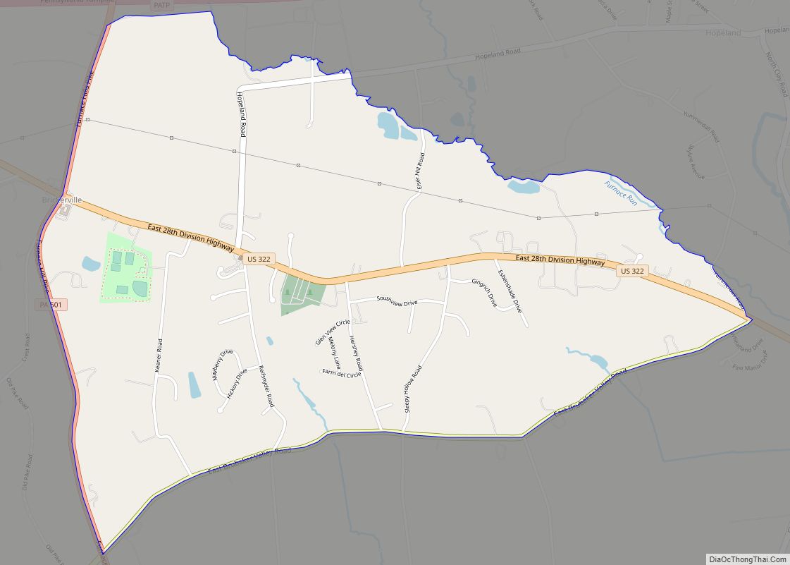 Map of Brickerville CDP