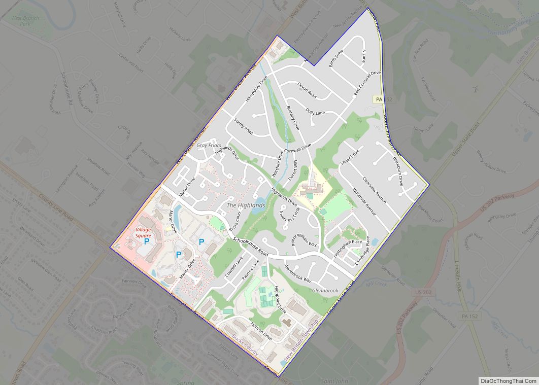 Map of Brittany Farms-The Highlands CDP