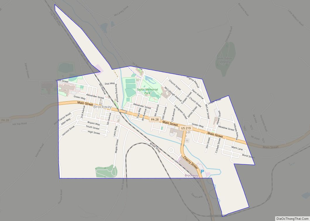 Map of Brockway borough