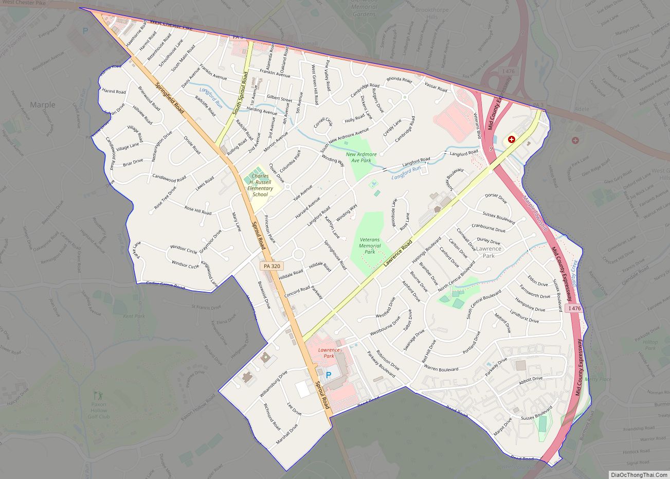 Map of Broomall CDP