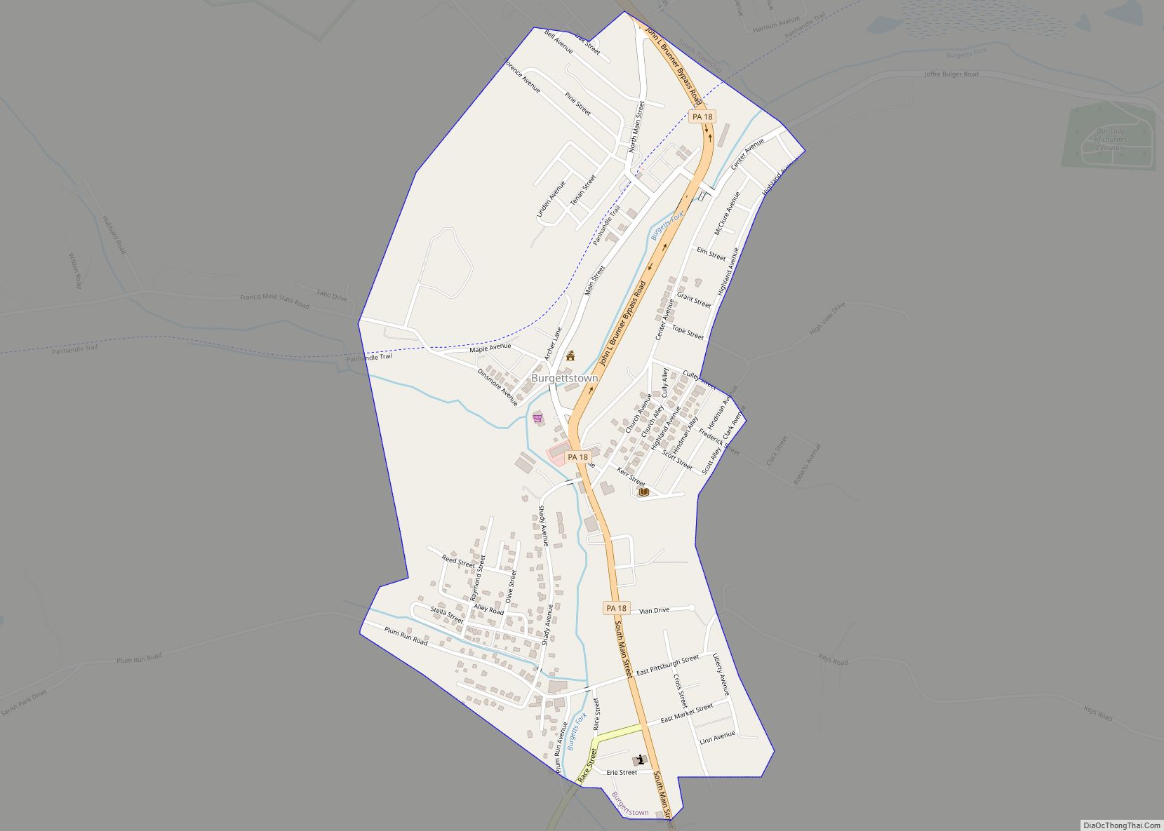 Map of Burgettstown borough