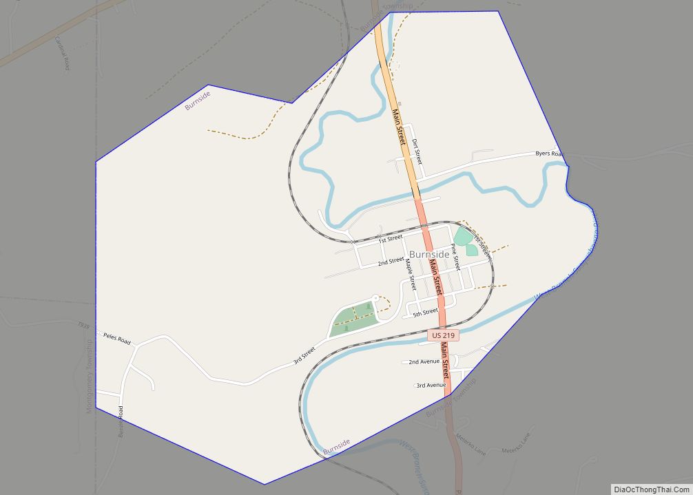 Map of Burnside borough, Pennsylvania