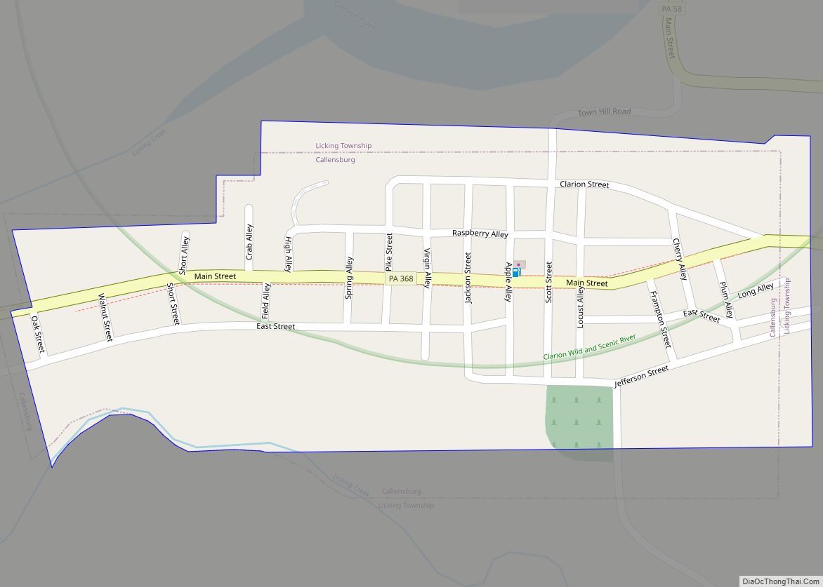 Map of Callensburg borough