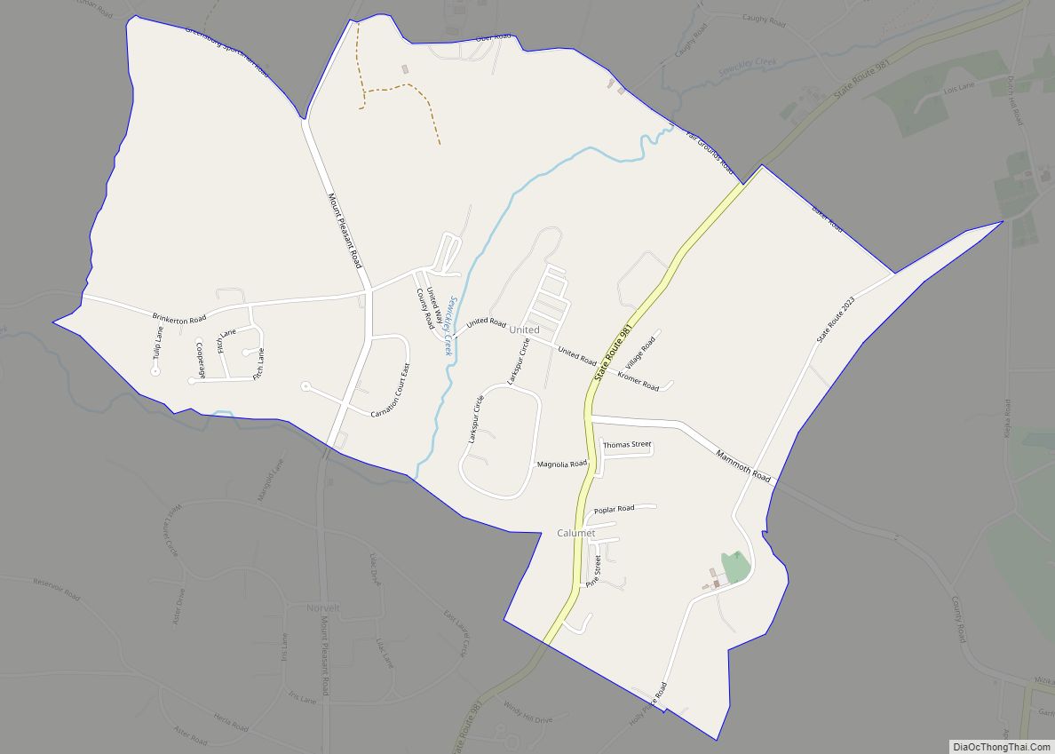Map of Calumet CDP, Pennsylvania