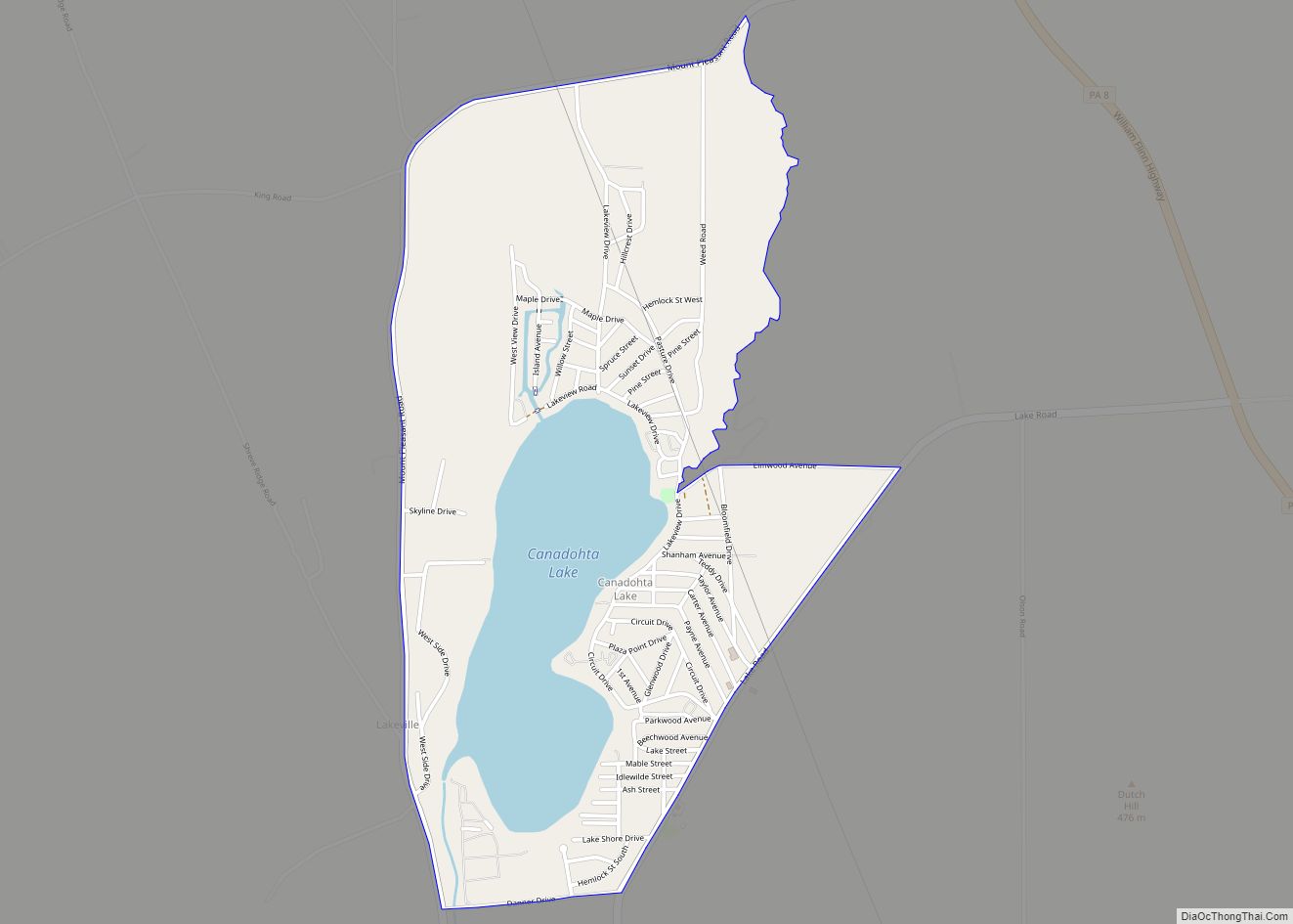 Map of Canadohta Lake CDP