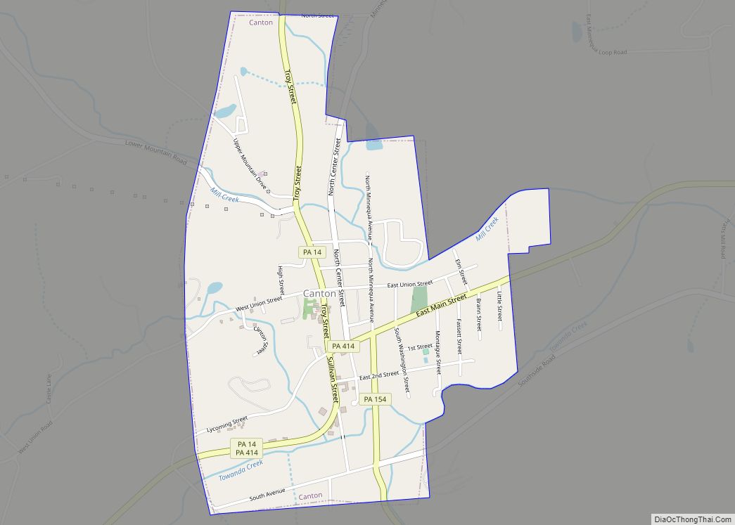 Map of Canton borough, Pennsylvania